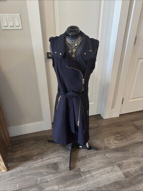 Mackage Navy Sleeveless Trench / vest with Gold Hardware - size xs